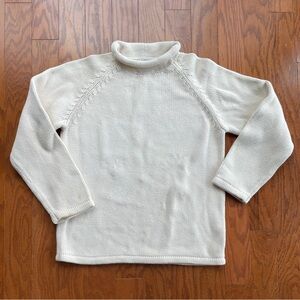 Vintage J. Crew Rollneck Sweater - Cream (size Small Petite)